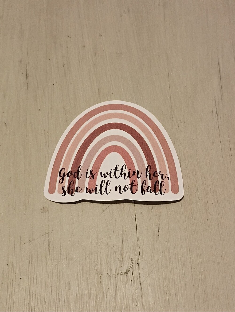 10/$10 Sticker Decal - God Is Within Her, She Will Not Fail - Rainbow - New